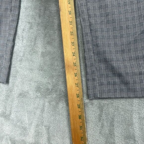 Hilary Radley Gray Plaid Straight-Leg Stretch Pants Size L Made In Vietnam d0219 - Picture 3 of 9